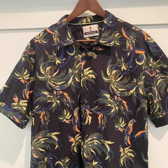 Scotch & Soda Other - NOT FOR SALE Scotch & Soda Camp Shirt Men XXL Blue Poolside Hawaiian Tropical